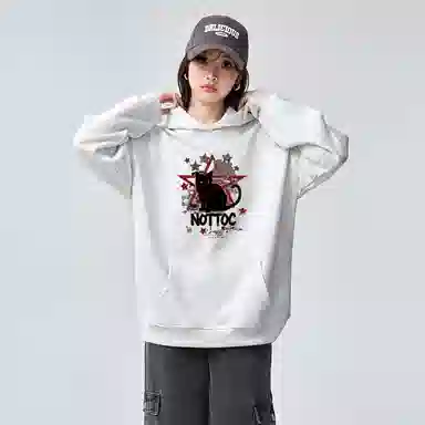 棉购 连帽秋冬重磅加绒加厚宽松潮流高街美式外套卫衣 男女同款