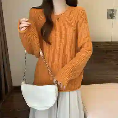 棉购 韩系氛围感宽松慵懒风绝美通勤显瘦针织衫 女款