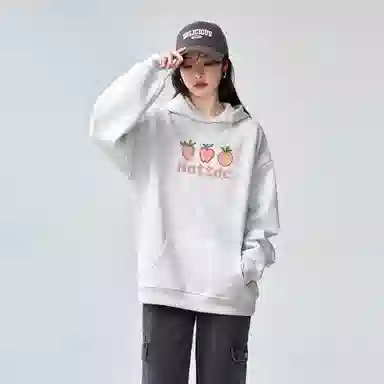 棉购 连帽加绒加厚学生美式重磅外套卫衣 女款