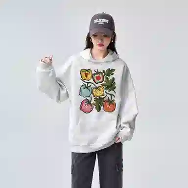 棉购 潮流美式宽松小个子复古连帽上衣外套卫衣 女款