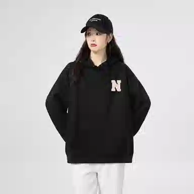 棉购 秋冬加绒加厚美式宽松慵懒风上衣多彩创意简约百搭卫衣男 女款