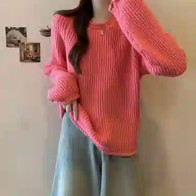 棉购 韩系氛围感宽松慵懒风绝美通勤显瘦针织衫 女款