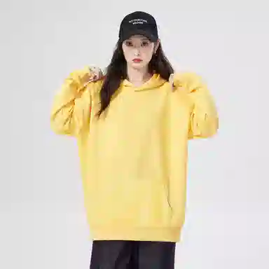 棉购 春秋薄款连帽秋冬加绒加厚潮学生美式重磅慵懒风宽松外套卫衣 男女同款