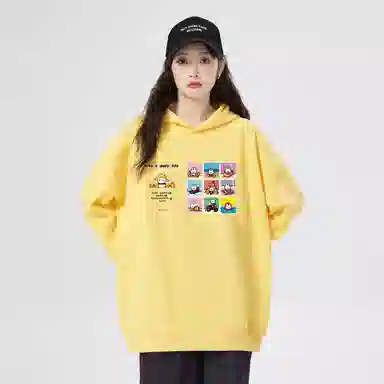 棉购 美式连帽设计感印花宽松舒适时尚百搭卫衣 女款