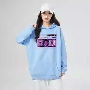 棉购 秋冬加绒加厚学生美式帽衫情侣装重磅宽松上衣宽松街头时尚潮流卫衣 男女同款