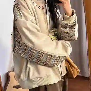 棉购  美式字母印花飞行外套拉链百搭舒适棒球服夹克  男女同款