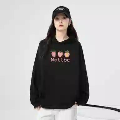棉购 连帽加绒加厚学生美式重磅外套卫衣 女款