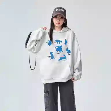棉购 美式复古潮重磅连帽春秋冬宽松加绒卫衣 男女同款