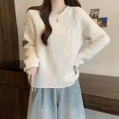 棉购 韩系氛围感宽松慵懒风绝美通勤显瘦针织衫 女款