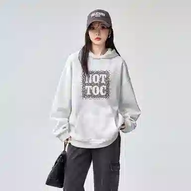棉购 连帽外套字母个性设计印花秋冬加绒加厚学生美式帽衫上衣卫衣 男女同款