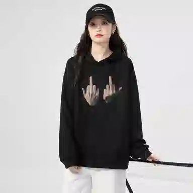 棉购 连帽百搭潮流印花美式卫衣 男女同款