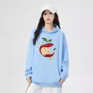 棉购 宽松薄款连帽长袖卫衣 女款