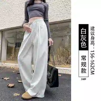 棉购 美式运动裤女春秋直筒拖地卫裤宽松慵懒小个子阔腿裤休闲裤 女款