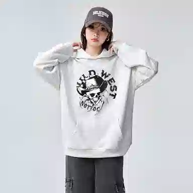 棉购 美式潮流连帽高级感休闲卫衣 男女同款