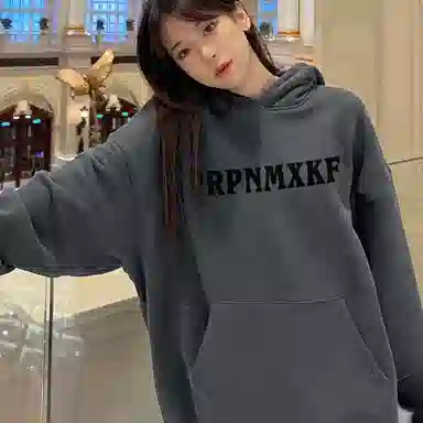 棉购 美式潮牌小众高级感字母印花慵懒风卫衣 通用