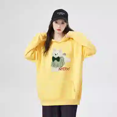 棉购 连帽加绒加厚潮牌学生美式卫衣 女款