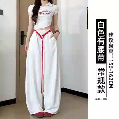 棉购 美式气球弯刀裤女夏季高腰垂感宽松辣妹高街阔腿裤子休闲裤 女款