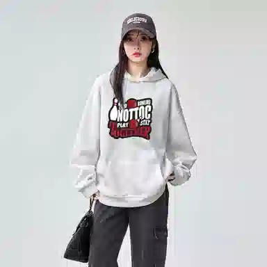 棉购 连帽美式重磅慵懒风宽松外套卫衣 女款