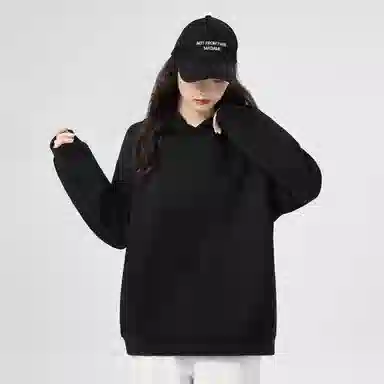 棉购 美式复古潮流重磅连帽卡通宽松外套卫衣 女款