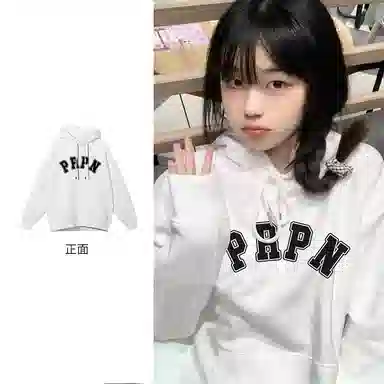 棉购 简约基础款字母印花上衣加绒加厚连帽绒衫情侣时尚百搭休闲长袖卫衣 男女同款