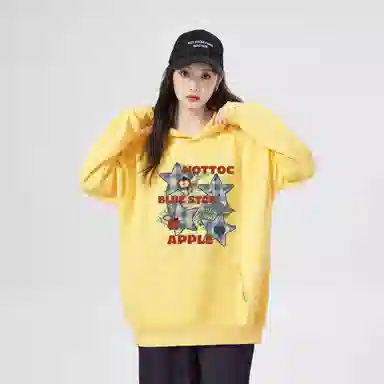 棉购 美式连帽印花潮流外套卫衣 女款