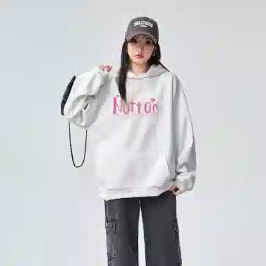 棉购 连帽加绒加厚简约百搭街头潮流宽松高街美式重磅外套卫衣 女款