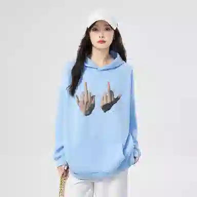 棉购 连帽百搭潮流印花美式卫衣 男女同款