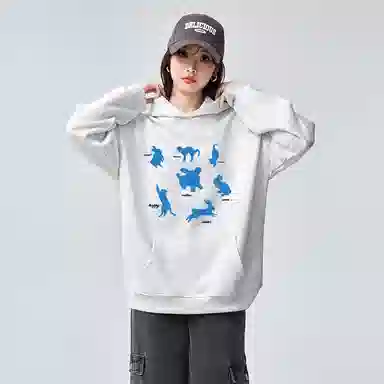 棉购 美式复古潮重磅连帽春秋冬宽松加绒卫衣 男女同款