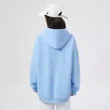 棉购 连帽潮流加绒加厚宽松韩版学生口袋带帽套头休闲外套卫衣 女款