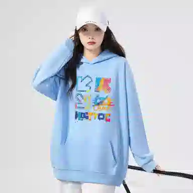 棉购 连帽潮流加绒宽松慵懒加厚长袖卫衣 女款