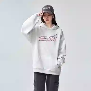 棉购 美式个性涂鸦连帽慵懒风宽松外套卫衣 女款
