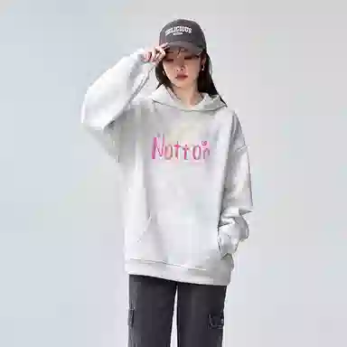 棉购 连帽加绒加厚简约百搭街头潮流宽松高街美式重磅外套卫衣 女款