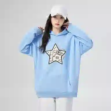 棉购 星星宽松连帽长袖卫衣 女款