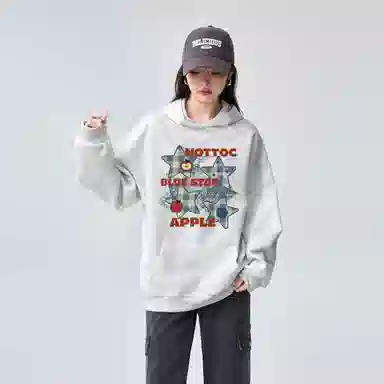 棉购 美式连帽印花潮流外套卫衣 女款