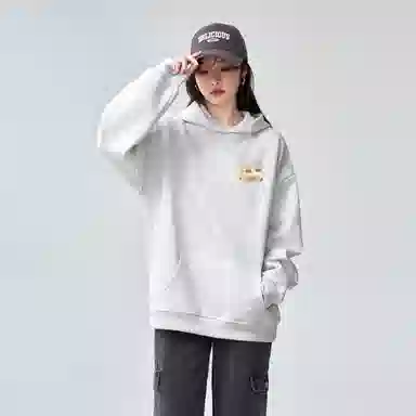 棉购 美式连帽印花加绒加厚潮流重磅学生卫衣 女款