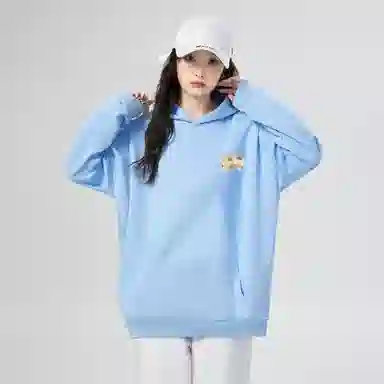 棉购 美式连帽印花加绒加厚潮流重磅学生卫衣 女款
