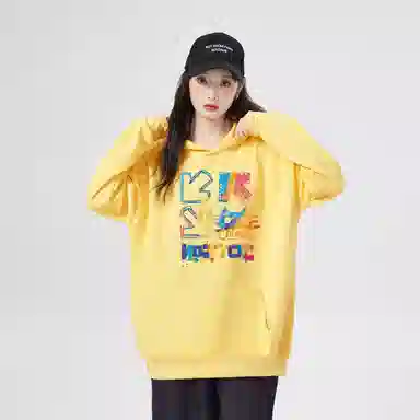 棉购 连帽潮流加绒宽松慵懒加厚长袖卫衣 女款