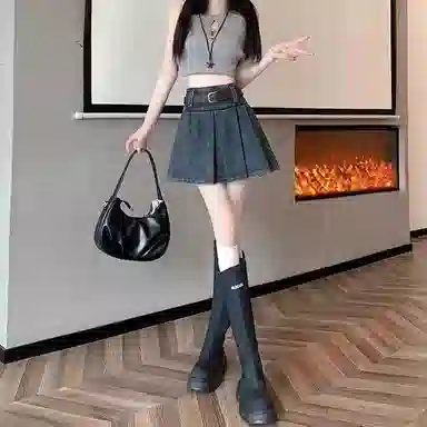 棉购 百搭舒适时尚简约牛仔短裙 女款