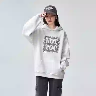 棉购 连帽外套字母个性设计印花秋冬加绒加厚学生美式帽衫上衣卫衣 男女同款