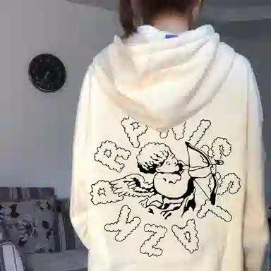 棉购 简约宽松圆领慵懒风落肩长袖卫衣 男女同款