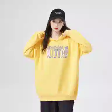 棉购 加绒加厚宽松高街时尚字母印花连帽设计卫衣 女款