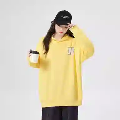 棉购 秋冬加绒加厚美式宽松慵懒风上衣多彩创意简约百搭卫衣男 女款