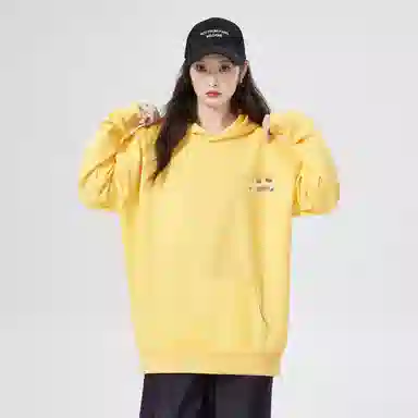 棉购 美式连帽印花加绒加厚潮流重磅学生卫衣 女款