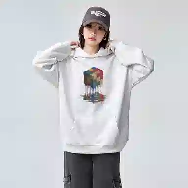 棉购 连帽美式宽松慵懒百搭舒适休闲长袖卫衣 男女同款