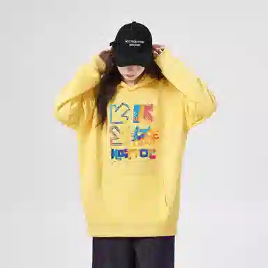 棉购 连帽潮流加绒宽松慵懒加厚长袖卫衣 女款