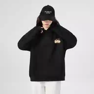 棉购 美式连帽印花加绒加厚潮流重磅学生卫衣 女款