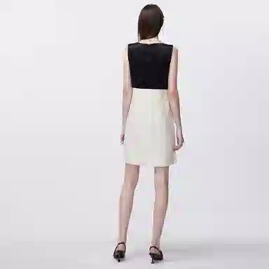 Valeria Obbaco VO Contrast Vest Dress Black