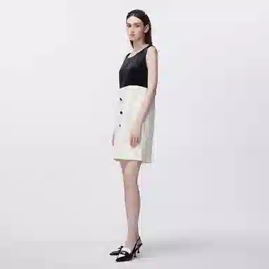 Valeria Obbaco VO Contrast Vest Dress Black