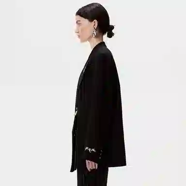 Valeria Obbaco Black Satin Blazer