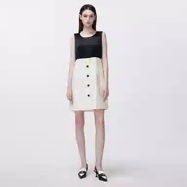 Valeria Obbaco VO Contrast Vest Dress Black